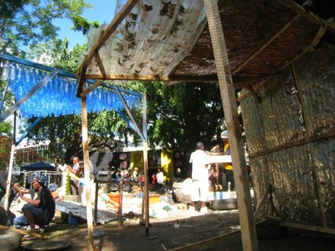 Recycled Bottle Shades, Heath Nash, recycled bottles, shade structures, found materials, recycled materials