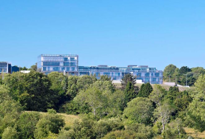 green design, eco design, sustainable design, double skin of glass, Robin Lee Architects, Wexford County Council Headquarters, Ireland, Irish Blue Limestone, Greywater recycling, Evacuated solar tubes, biomass boiler, energy saving architecture, sustainable architecture