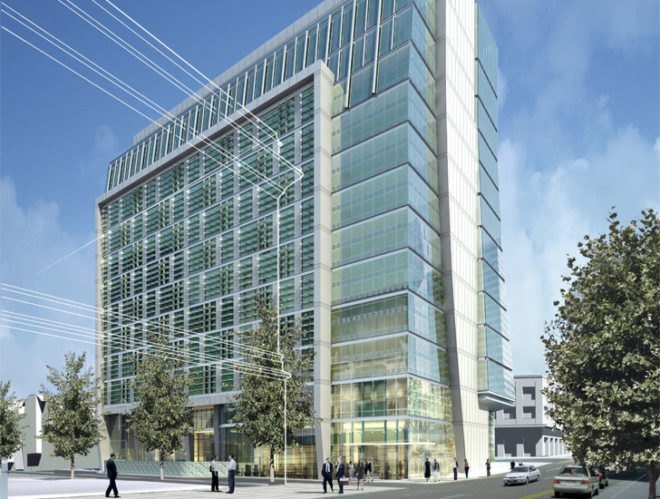 Living Machine, Bay Area green building, ARUP SF, KMD, double glazing facade, natural cooling, eco office tower, green office tower, LEED Platinum office, office VAWT, office building solar array, San Francisco green office, SFPUC Headquarters, low carbon footprint cement,