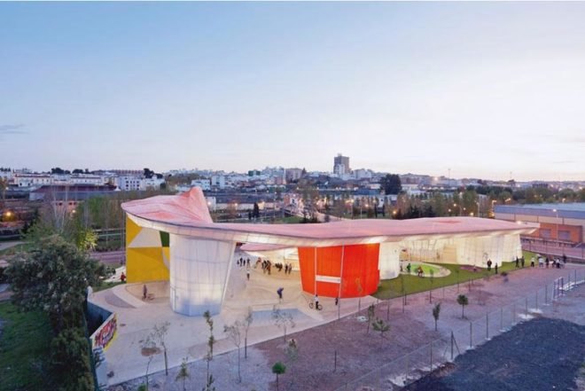 Urban design,social design,Politics,Green Transportation,Design for Health,Daylighting,Architecture,spanish design,merida spain,Selgascano ,natural light,white structure,Extremadura Regional Council,UNESCO World Heritage Site,skate park,sports,internet access,local help,long-lasting materials,archaeological remains,Polycarbonate Panels,