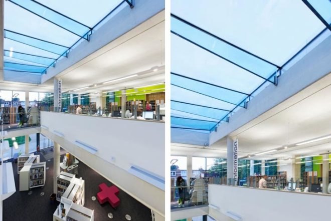 Sustainable Building,social design,Renewable Energy,London,Green renovation,Green Lighting,Daylighting,Architecture,Library,einfield library,breeam excellent rating,bat house,ice rink,edwardian style,geothermal energy,renewable resources