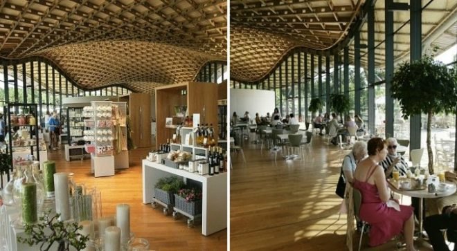 The Savill Building, Glenn Howells, gridshell roof, visitor center, windsor great park, sustainable wood
