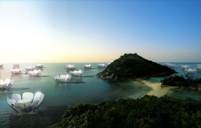 green design, eco design, sustainable design, Berlin, floating island, artificial island, solar power, Phuket, THailand, Aedes am Pfefferberg, The Why Factory, “Water- Curse or Blessing",