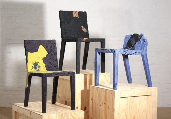 green design, eco design, sustainable design, Casamania, Rememberme, Chair, Tobias Juretzek, upcycled clothing, upcycled chairs, resin cast