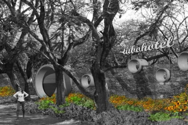 Tubohotel, t3arc, mexico, eco hotel, hotel, recycled concrete pipes, tube hotel
