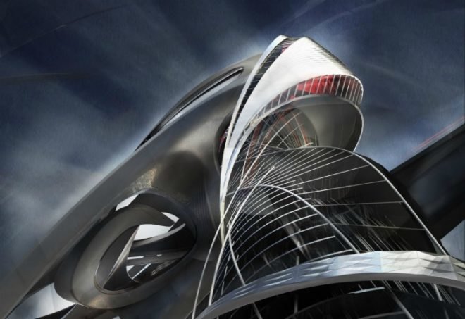 Vertical Strip, Stephan Sobl, upside down skyscraper, parasitic architecture, casino, colorado river