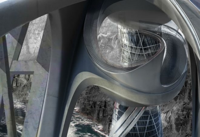 Vertical Strip, Stephan Sobl, upside down skyscraper, parasitic architecture, casino, colorado river