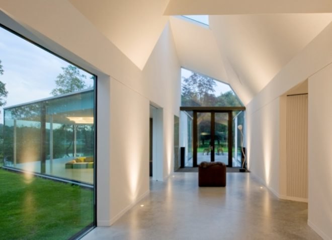 natural lighting, solar heating, underfloor heating, natural ventilation, passive design, green design, sustainable design, LED lighting, green lighting, bamboo floors, Dick van Gameren Architecten, The Netherlands, Villa 4.0, skylights, Hilversum