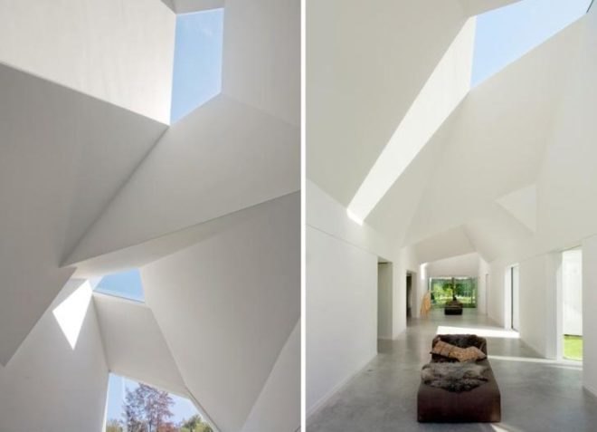 natural lighting, solar heating, underfloor heating, natural ventilation, passive design, green design, sustainable design, LED lighting, green lighting, bamboo floors, Dick van Gameren Architecten, The Netherlands, Villa 4.0, skylights, Hilversum