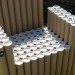 Cardboard creations, cardboard furniture, green furniture, green chairs, sustainable furniture, recyclable cardboard tubes, FanTubes, Paola Argine, Cristina Alzati, Double-ei, cardboard tube furniture