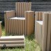 Cardboard creations, cardboard furniture, green furniture, green chairs, sustainable furniture, recyclable cardboard tubes, FanTubes, Paola Argine, Cristina Alzati, Double-ei, cardboard tube furniture