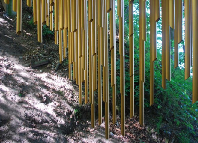 green design, eco design, sustainable design, Mark Dixon, Denmark, Sculpture By The Sea, Kinetic Sculpture, outdoor sculpture park, wind chime, giant wind chime