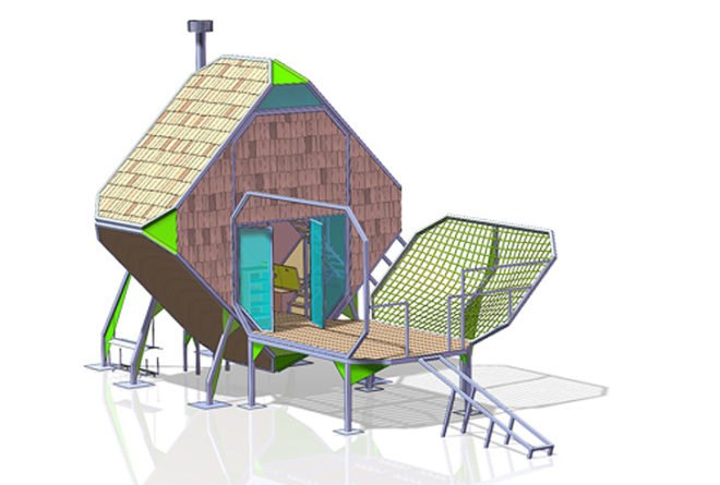camping, green design, eco design, sustainable design, Le Nichoir, Le Vent des forets, Meuse, Lorraine, France, camping villages, Matali Crasset, Sentier du vent, sustainable cabin