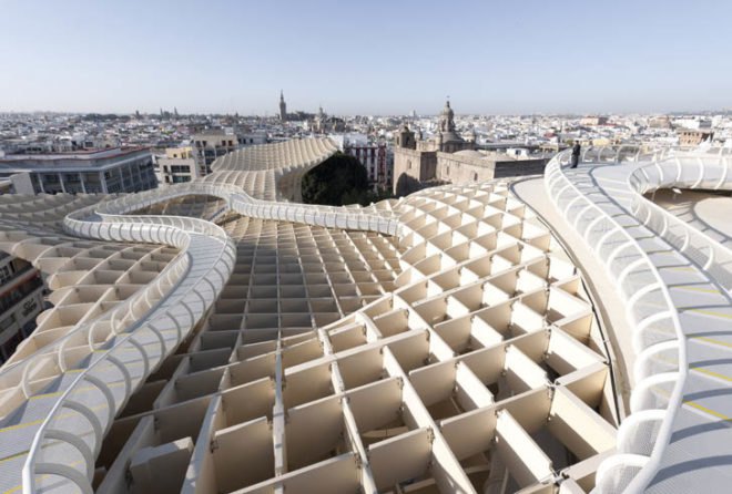 Metropol Parasol, J mayer h, jurgen mayer, jurgen mayer h, juergen mayer h, Juergen Mayer, j mayer h architects, the world's largest wooden structure, wooden structures, wood buildings, wood architecture, german architects, german architecture, Spanish architecture, spain architecture, Jill Fehrenbacher, inhabitat interviews, inhabitat video, inhabitat video interview, sustainable architecture, green architecture, iconic architecture, modern icons in architecture, Erich Mendelsohn, modern architecture, museums, green museums, spain musuems, seville tourist destinations, seville tourist sites, roman ruins, roman ruins museums, digital modeling technology, architecture modeling technology, Seville Cathedral, Post-modernism, Deconstructivism