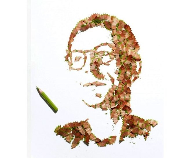 kyle bean, portraits pencil shavings, wallpaper handmade issue, waste material portraits, recycled portraits, pencil shaving art, pencil art, pencil portraits