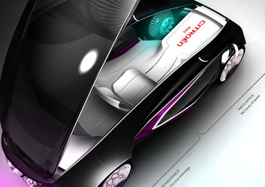 Citroen Egoiste concept, Egoiste EV, electric concept car, concept car, EV, electric car, electric vehicle, Citroen EV, Ian Kettle, green automotive design, green transportation, alternative transportation