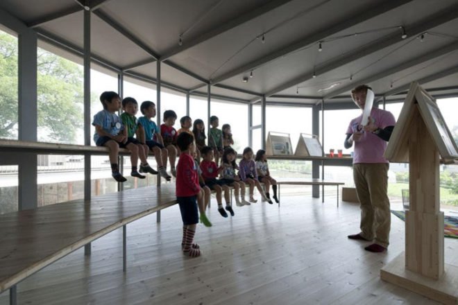 green design, eco design, sustainable design, kindergarten, Tekuza Architects, Fuji Kindergarten, interior garden, playground