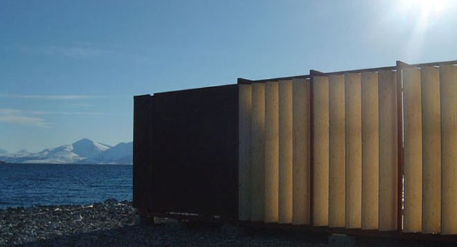 green design, eco design, sustainable design, 70 N Arkitektur AS, XBO Mobile Structure, Cargotecture, shipping container, modular unit, sobile home, PARASITE exhibition, temporary shelter, green roof