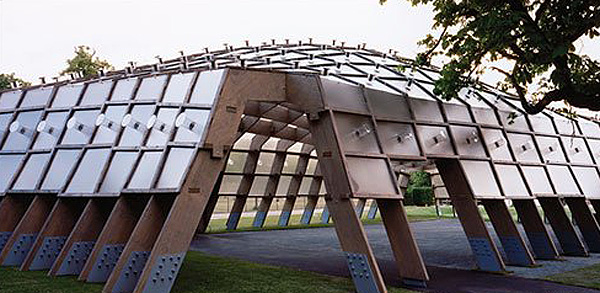 green design, eco design, sustainable design, Serpentine Gallery, Alvaro Siza Vieira, Eduardo Souto de Moura, Ceil Balmond Arup, Hyde Park, London, Polycarbonate panels, solar panels, temporary structures