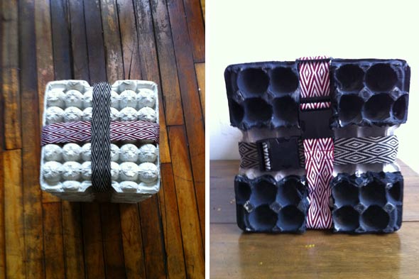 Recycling / Compost,New York City,green packaging,green furniture,DIY,Art,egg cartons,recycled stool,chinatown,ReadyMade,