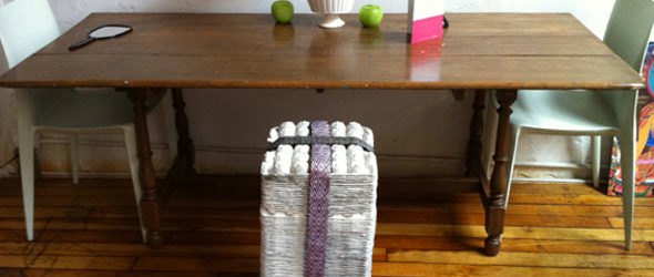Recycling / Compost,New York City,green packaging,green furniture,DIY,Art,egg cartons,recycled stool,chinatown,ReadyMade,