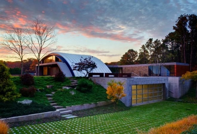 Arc House by MB Architecture, mb architecture, underground home, green design, arced roof, airplane hangar design, maziar behrooz