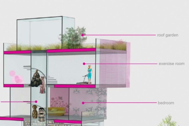Barbie Dream House Winner, architect barbie, green dream house, barbie house, solar power, green roof, malibu beach house