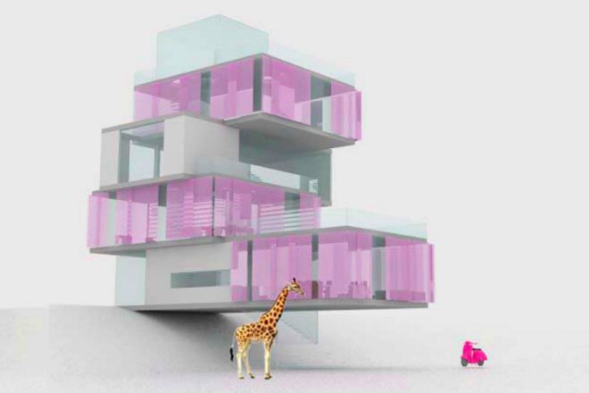 Barbie Dream House Winner, architect barbie, green dream house, barbie house, solar power, green roof, malibu beach house