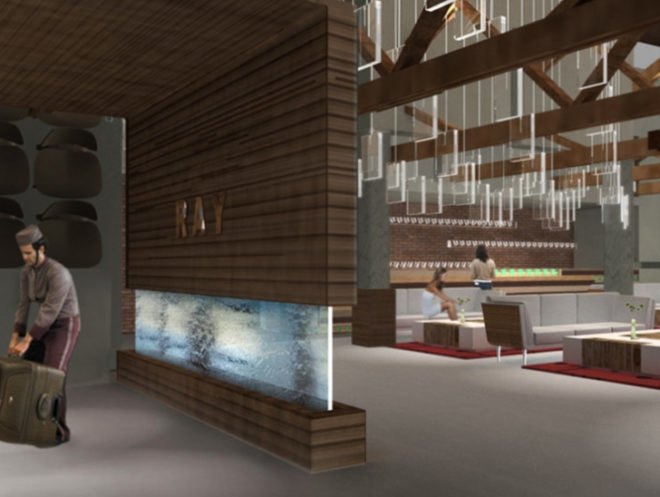 green design, eco design, sustainable design, Venice Beach, Abbot Kinney, Belzberg Architects, Green Concept Design Award, Ecotourism, Eco-hotel, Eames Studio, green roof, recycled roof, recycled fiber board, Hotel Ray