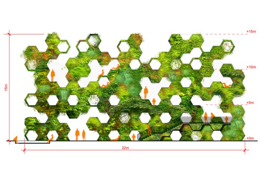 urban park, urban spaces, vertical garden, eco-design, sustainable design, green design, EFGH Arch Design Studio, Rosario City, Parama River, Argentina