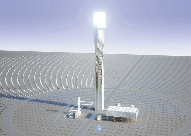 BrightSource, Solar Plant Tower, RAFAA, solar concentrating plant, mojave desert, solar energy, solar tower