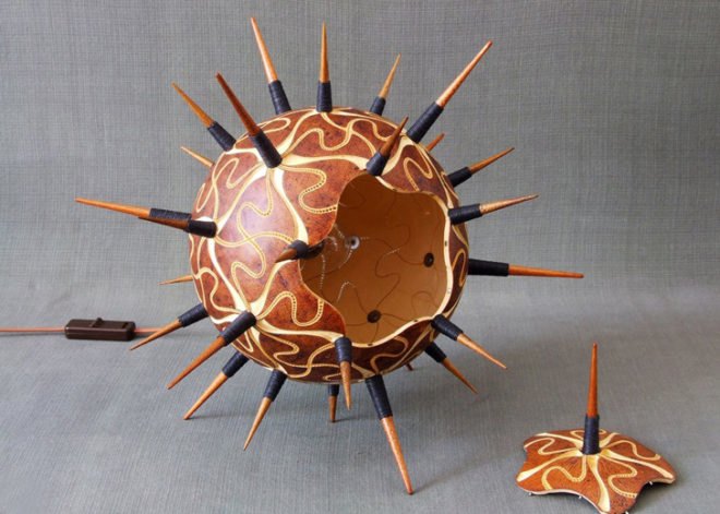 green design, eco design, sustainable design, Calabarte, gourd lamps, recycled materials, recycled lamps, organic lamps