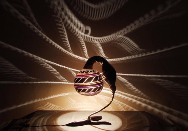 green design, eco design, sustainable design, Calabarte, gourd lamps, recycled materials, recycled lamps, organic lamps