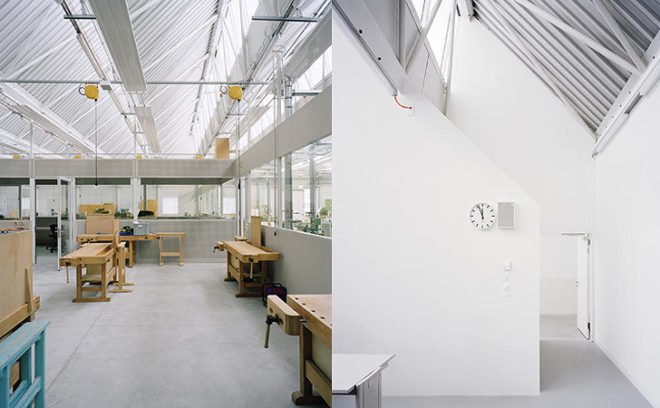 green design, eco design, sustainable design, Gordola, Switzerland, Durisch Nolli, SSIC Complex, mountains, stilted building, sawtooth roof, skylight