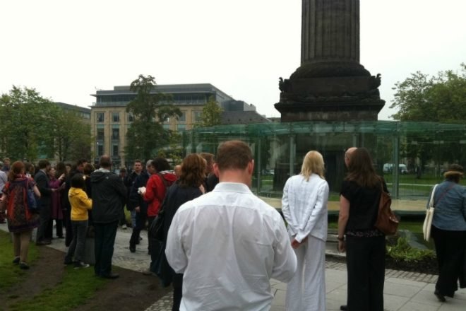 Edinburgh Arts Festival, Solar Pavilion, Karen Forbes, Sunlight, Daylight, sun dial, buro happold, rmjm, temporary pavilion