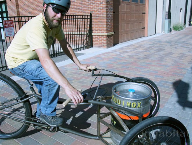 beer bike, beer trike, bike beer delivery, brewery keg bike, co brewery, Colorado micro brewery, Equinox Brewery, Fort Collins bike, Fort Collins Brewery, green delivery, keg bike, keg delivery bike, Keg Trike, kegbike, micro brewery bike, Micro Brewery keg