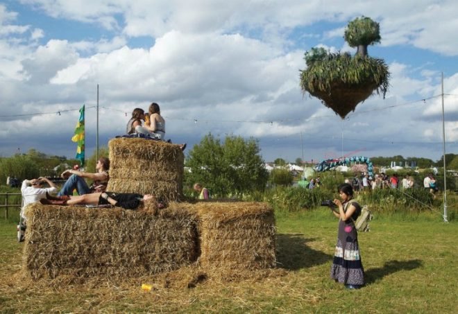 Is Land, floating island, uk, secret garden party, Sarah Cockings, Laurence Symonds, art