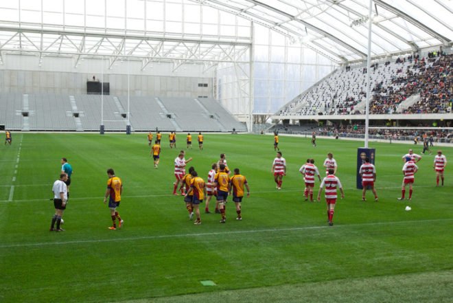green design, eco design, sustainable design, Rugby World Cup 2011, Ethylene Tetrafluoroethylene, Forsyth Barr Stadium, Populous Architects, New Zealand, Dunedin, Enclosed Stadium, turf stadium