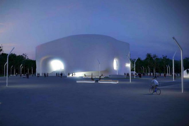 Haliommatidium, DRA&U, mixed-use, fairground building, shells, geothermal energy, solar energy, rooftop gardens, italy