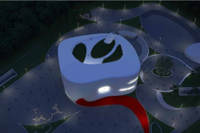 Haliommatidium, DRA&U, mixed-use, fairground building, shells, geothermal energy, solar energy, rooftop gardens, italy