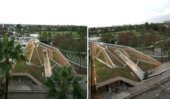 Hagy Belzber, LA Holocaust Museum, green roof, natural light, energy efficiency, naural irrigation, eco design, sustainable design, green design, native flora, energy efficiency