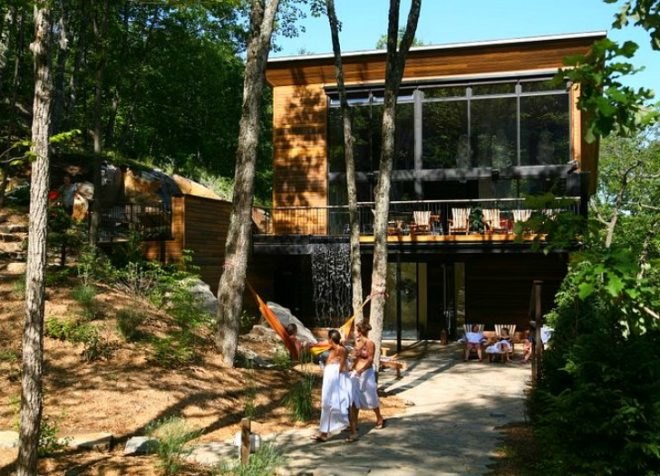 La Source Spa, Blouin Tardif Architects, spa, geothermal spa, canada, solar passive design, green building