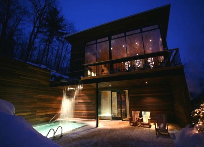 La Source Spa, Blouin Tardif Architects, spa, geothermal spa, canada, solar passive design, green building