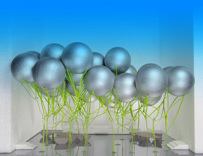 green design, eco design, sustainable design, Instant Untitled, MOS Architects, Venice Biennale, Mylar Balloons, Andy Warhol's Silver Clouds, Floating pavilion, temporary pavilion, balloon canopy
