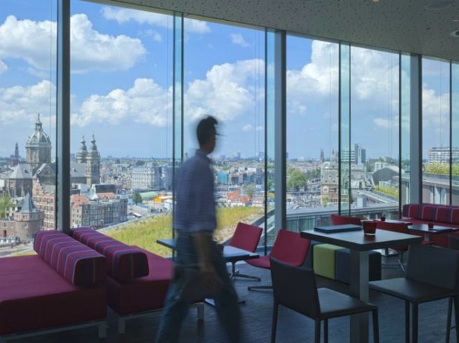 Mint Hotel Amsterdam, Bennetts Associates, eco hotel, green hotel, green roof, amsterdam, mint hotel,
