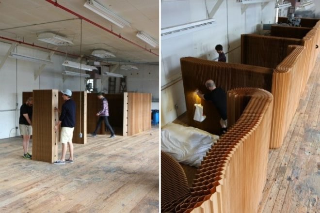 Molo, Emergency shelter, Softshelter, softwall, accordion paper room divider, natural disasters, pop up shelter, shelter
