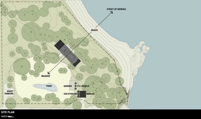 North Beach Residence, Heliotrope Architects, net zero home, summer home, green roof, orcas island, solar power, low impact