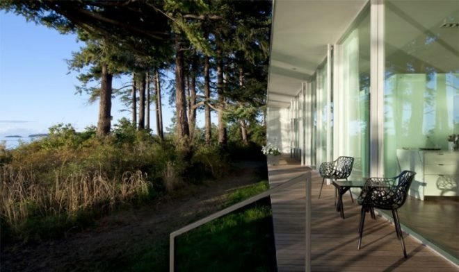 North Beach Residence, Heliotrope Architects, net zero home, summer home, green roof, orcas island, solar power, low impact