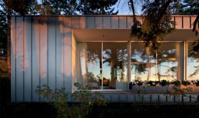 North Beach Residence, Heliotrope Architects, net zero home, summer home, green roof, orcas island, solar power, low impact