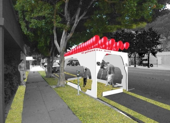 Parking Day, Lehrer Architects, LA, carbon footprint, SUV, PARK(ing) Day